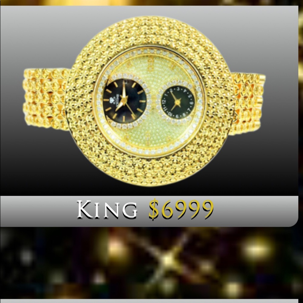 REAL 2 cttw diamond men’s watch. NOT FAKE NOT CZ!! - Picture 4 of 5